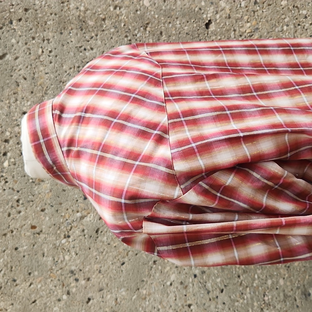 Men's Western Red Plaid Shirt - Picture 11 of 14